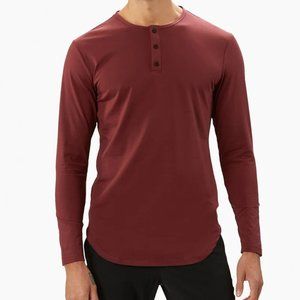 CUTS Men's Long Sleeve Elongated Henley size LARGE
